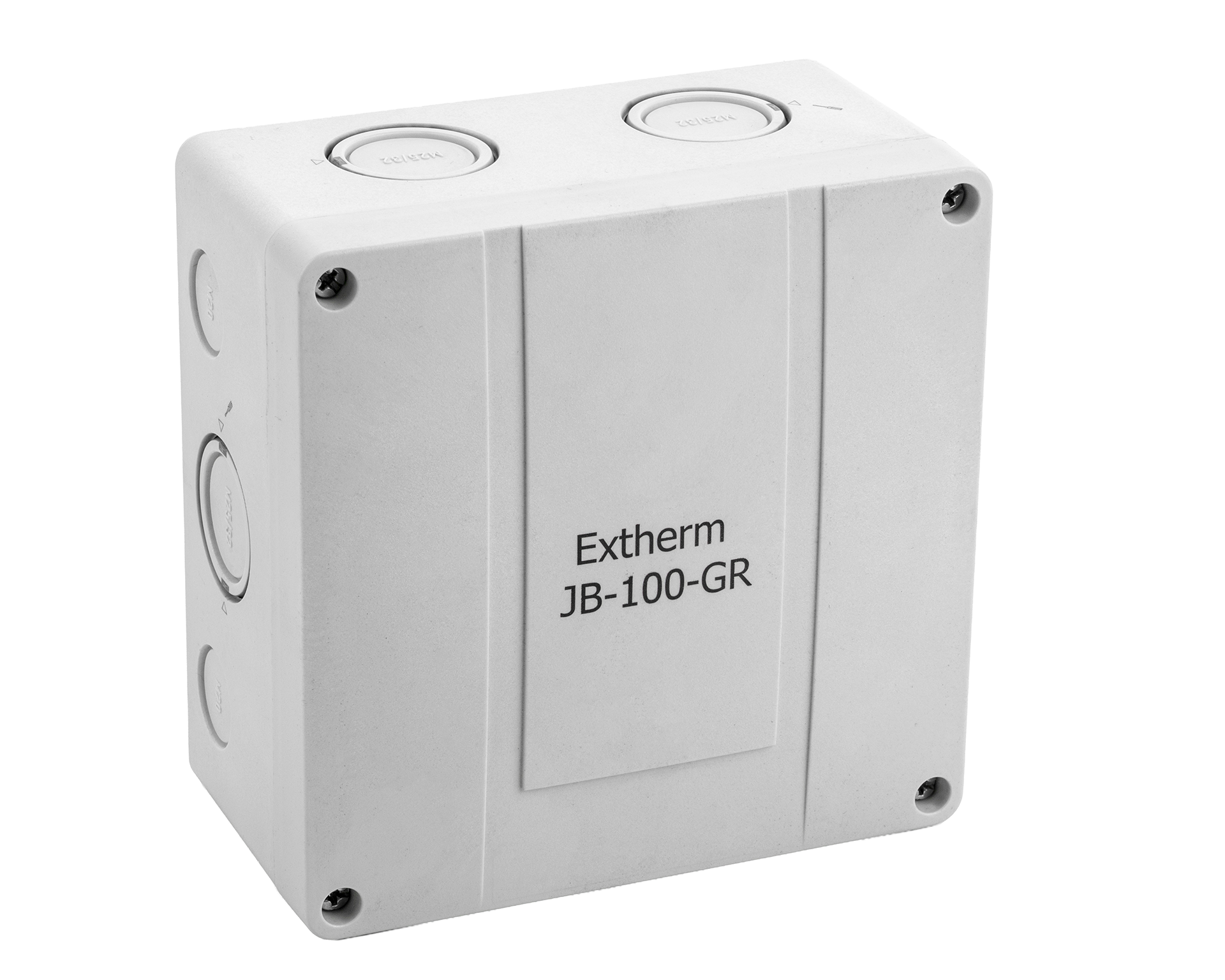 Extherm JB-100-GR коробка распределительная 140*140*76 мм IP 66, серая, в комплекте с клеммным рядом 10х10мм², 76А