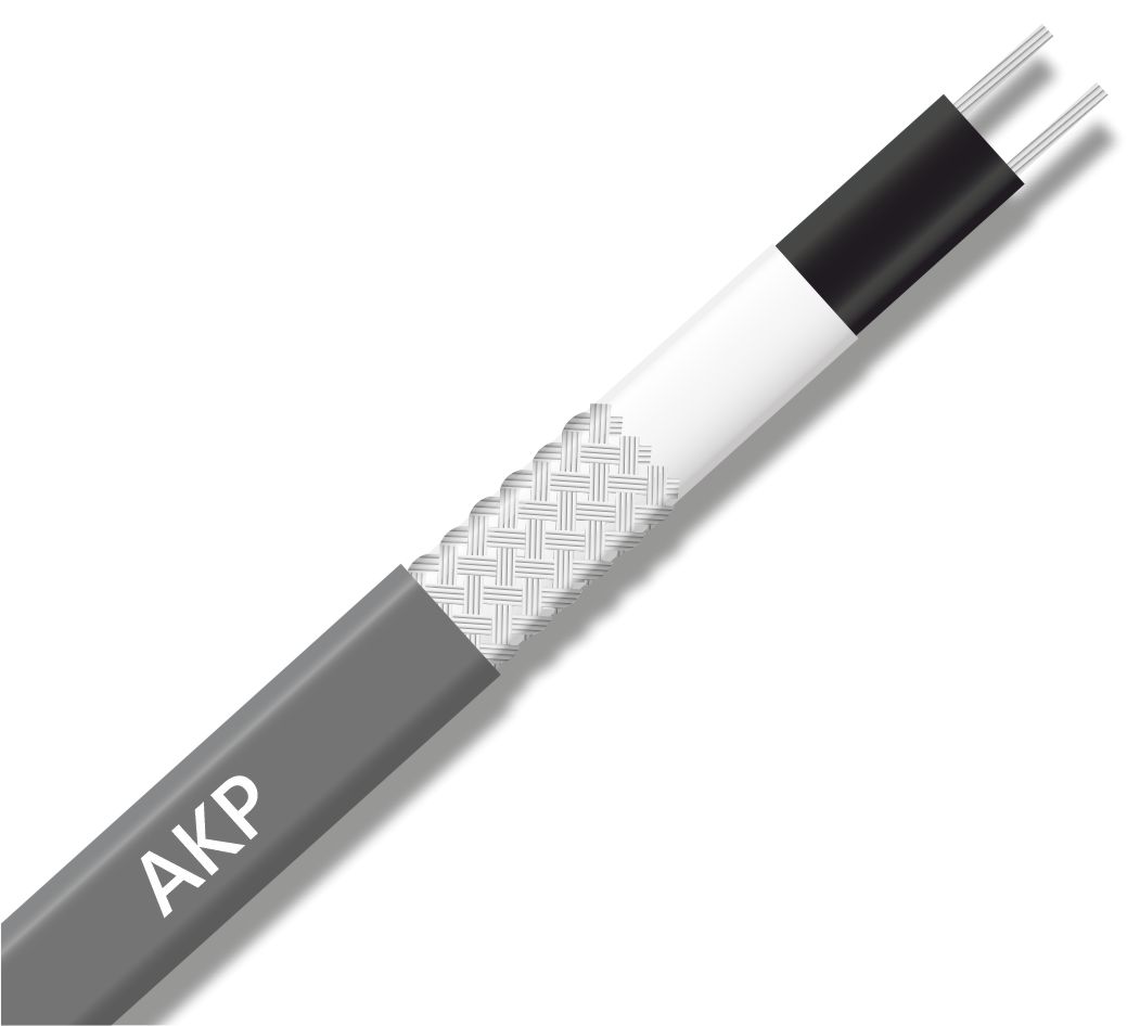 Extherm AKP27-CT нагревательный саморегулирующийся кабель для систем антиобледенения кровли 18 Вт/м на воздухе, 36 Вт/м в талой воде со льдом