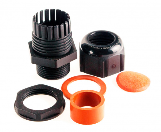 Extherm BM-X6S-L Кабельный ввод взрывозащищенный М25х1,5 с уплотнением для нагревательного кабеля (12,0x6,0)  с уплотнительным кольцом и контргайкой, полиамид