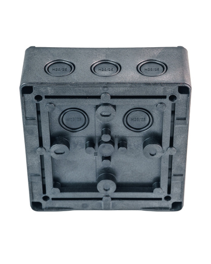 Extherm JB-100-BL коробка распределительная 140*140*76 мм IP 66, черная, в комплекте с клеммным рядом 10х10мм², 76А