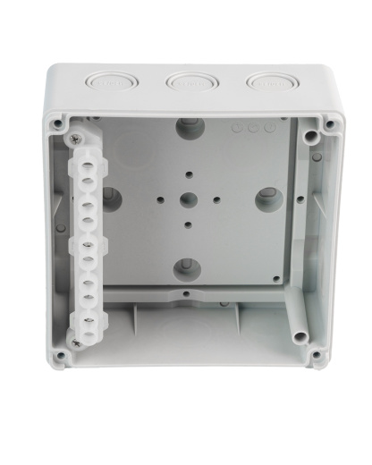 Extherm JB-100-GR коробка распределительная 140*140*76 мм IP 66, серая, в комплекте с клеммным рядом 10х10мм², 76А