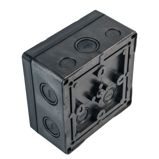 Extherm JB-100-BL коробка распределительная 140*140*76 мм IP 66, черная, в комплекте с клеммным рядом 10х10мм², 76А