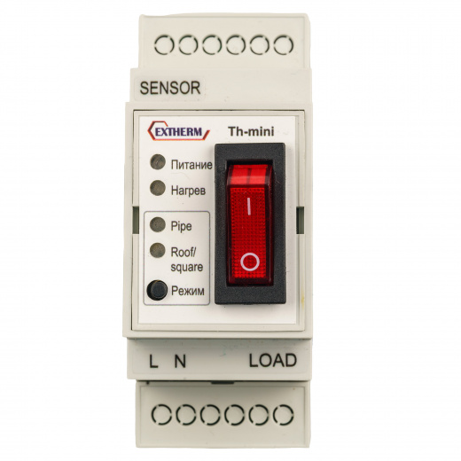 Extherm Th-mini Термостат для управления системой электрообогрева на кровлях/площадках/трубах с фиксированными настройками в комлекте с датчиком температуры, ток 7 А