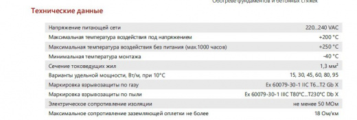 Extherm 60HXTU2-CT Саморегулирующийся нагревательный кабель промышленного применения (трубы, узлы, резервуары) 60 Вт/м, 16AWG, фторопласт