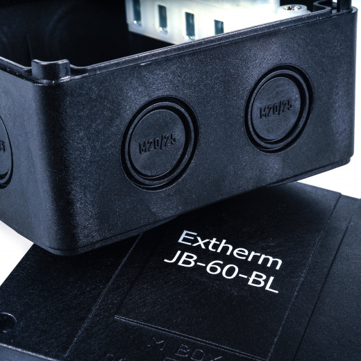 Extherm JB-60-BL Коробка распределительная, IP 66, черная, в комплекте с клеммным рядом 5х6 мм², 41А