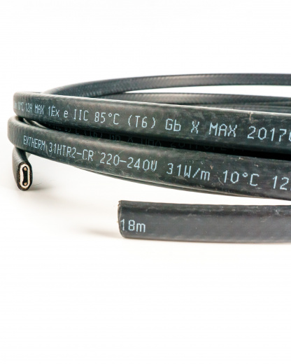 Extherm 17HXTR2-CR Саморегулирующийся нагревательный кабель промышленного применения (трубы, узлы, резервуары) 17 Вт/м, 16AWG, термопласт