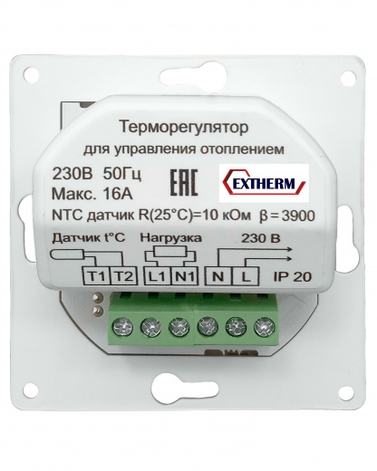 Extherm Th-HF-G-B Механический термостат под рамку Schneider Electric Glossa (БЕЖЕВЫЙ)