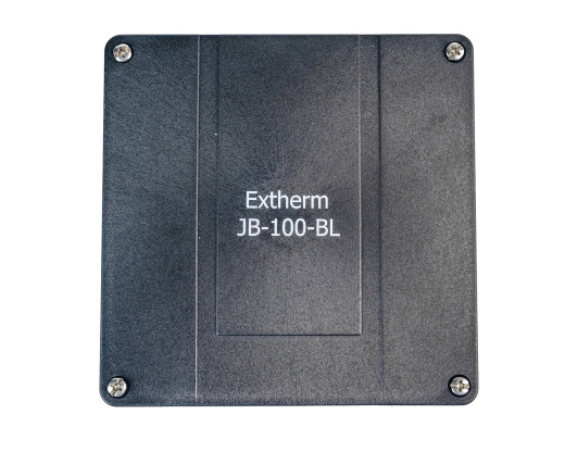 Extherm JB-100-BL коробка распределительная 140*140*76 мм IP 66, черная, в комплекте с клеммным рядом 10х10мм², 76А