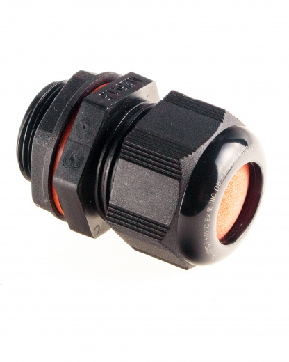 Extherm BM-X6S-L Кабельный ввод взрывозащищенный М25х1,5 с уплотнением для нагревательного кабеля (12,0x6,0)  с уплотнительным кольцом и контргайкой, полиамид