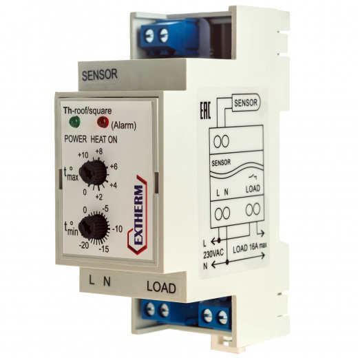 EXTHERM Th-roof. Термостат для управления системой электрообогрева на кровлях/площадках.