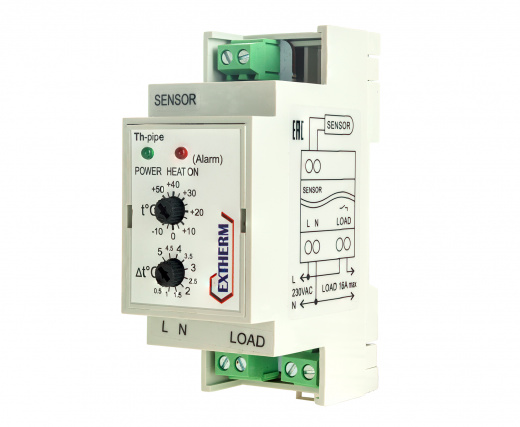 EXTHERM Th-pipe. Термостат для управления системой электрообогрева на трубах.