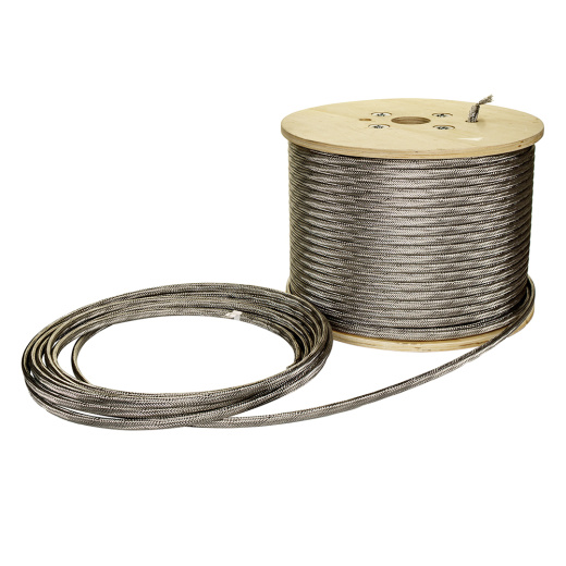 Extherm 31CMK25-CT саморегулирующийся нагревательный кабель 31 Вт/м, оболочка термопласт, 15AWG, внешняя броня (оплетка) из нержавеющих проволок