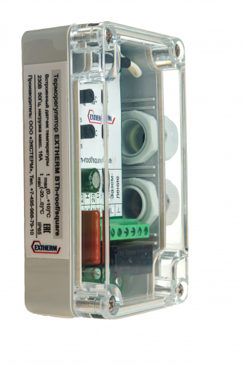 EXTHERM Th-roof-box. Термостат управления системой электрообогрева на кровлях/площадках с датчиком температуры.