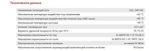 Extherm 15HXTM2-CT Саморегулирующийся нагревательный кабель для обогрева труб (внутр/внеш) 15 Вт/м, 20AWG, фторопласт