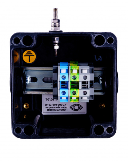 Extherm sborka 1P/1L-Jbox Коробка клеммная взрывозащищенная с индикацией питания  соединительная. Для подключения или концевой заделки нагревательной секции, 2 отверстия под М25, клеммная колодка 3 модуля 10 мм2