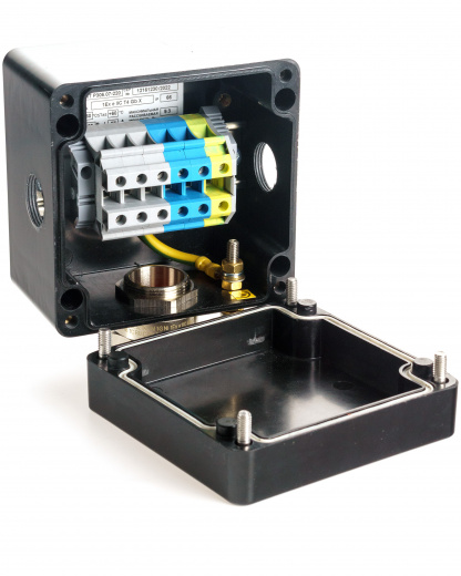 Extherm sborka 2PМ/3D-160 Коробка клеммная взрывозащищенная проходная на основе модульного управляющего устройства серии MT с металлической опорой